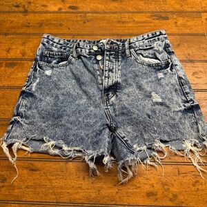 Distressed Blue Jean Shorts